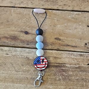 Patriotic Silicone Beaded Keychain